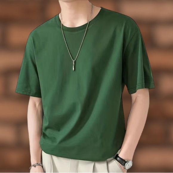 NWT - Men’s Casual Wear Short Sleeve Crew Neck Tee-Shirt (Army Green / Multiple) - Picture 3 of 9